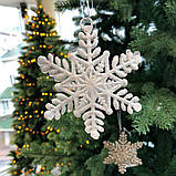 Декоративна прикраса Сніжинка біла 10 см, House of Seasons, фото 2