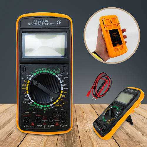 Цифровой мультиметр с термопарой DT9208А тестер профессиональный для ...