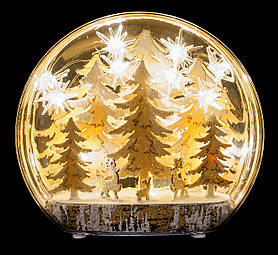 Декоративна прикраса настільне, 22 см, "Зимова сцена, дерева", "Luca Lighting"