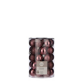 Ялинкові кульки 34 шт, 4 см, "House of Seasons" пластик, колір темно-рожевий