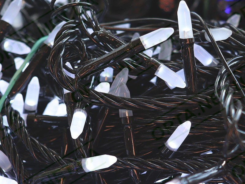 Гирлянда чорний провід матова лампа 500LED (білий) LED500W-3, фото 1