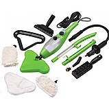 Швабра парова 5 в 1 H2O  Steam Cleaner Mop X5 пароочисник електрошвабра універсальна Зелена, фото 4