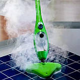 Швабра парова 5 в 1 H2O  Steam Cleaner Mop X5 пароочисник електрошвабра універсальна Зелена, фото 7