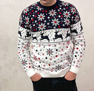 Чоловічий новорічний светр з оленями .Чоловічий светр з оленями, фото 2