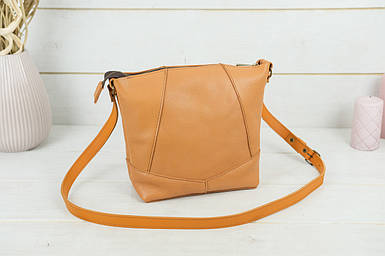 Шкіряний шоппер Діамант, натуральна Гладка шкіра, колір Світло коричневий