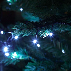 ОПТОМ світлодіодна Гірлянда вулична Нитка, Промінь LedGO 30 м 300 LED (півпро), чорний кабель, холодний білий