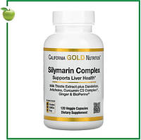 Силімариновий комплекс, здоров'я печінки, розторопша куркумін артишок кульбаба імбир, 300 мг, 120 капс, California Gold Nutrition