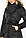 Чорна куртка з кишенями жіноча модель 47260 розмір — 40 (3XS), фото 7