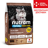 Сухой корм Nutram T22 Total Grain-Free Turkey, Chicken & Duck Cat для кошек и котят (курица и индейка) 1,13 кг