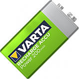 Аккумулятор крона VARTA RECHARGEABLE ACCU 6F22 9V 200mAh NI-MH (READY 2 USE) BLI 1шт, фото 2