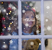 Інтер'єрна наклейка Сніжинки (Різдво) ABC 35х50см