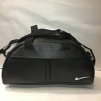 Чорна шкіряна сумка спортивна Nike. Чоловіча / жіноча сумка для тренувань, спорту і дороги ОПТ