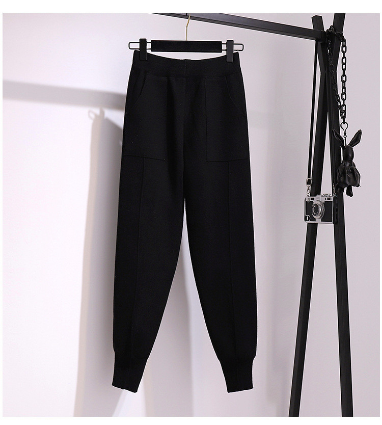 Штани-джоггери жіночі трикотажні, чорний колір, фото 1