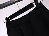 Штани-джоггери жіночі трикотажні, чорний колір, фото 2