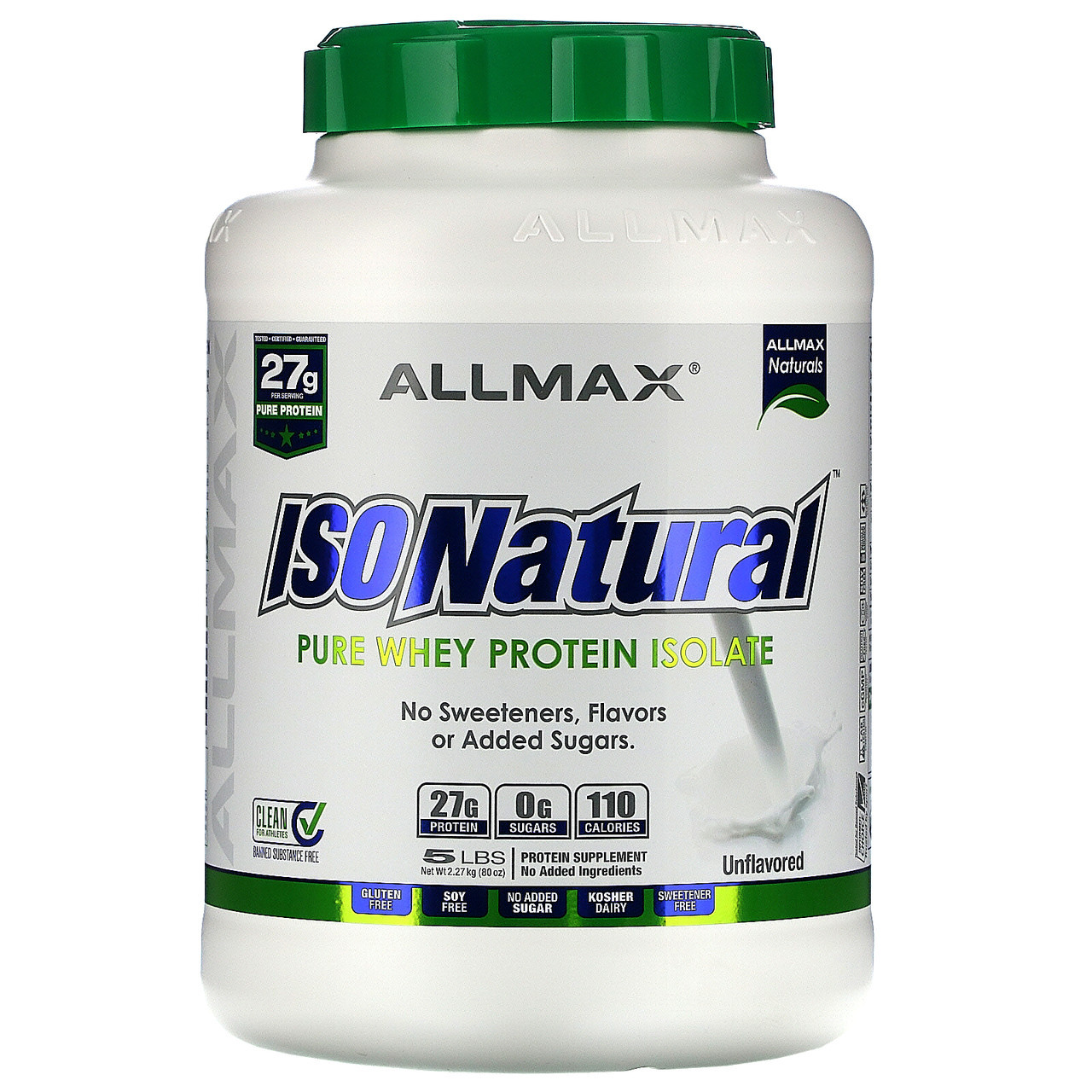 Сироватковий ізолят AllMax Nutrition IsoNatural Pure Whey Protein Isolate 2270 г