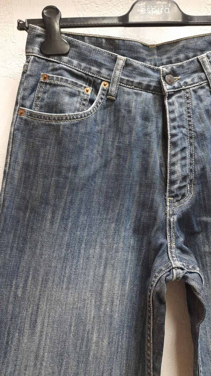 Джинсы мужские темно синие с потертостями Levi's 630 Carlos Matrix - фото 4 - id-p1504659686