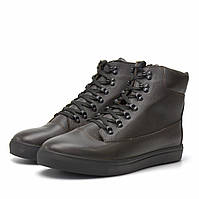 Зимові черевики шкіряні коричневі на хутрі чоловіче взуття великих розмірів Rosso Avangard Taiga North Lion BS