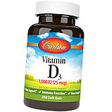 Вітамін Д Carlson Labs Vitamin D3 1000 IU 250 гел капс, фото 4