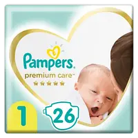 Подгузники на липучках Pampers Premium Care Newborn 1 (2-5 кг), 26 шт.