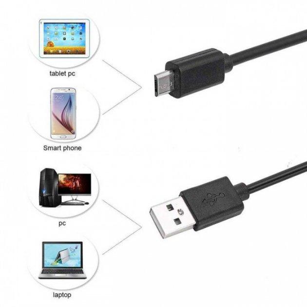 Камера эндоскоп с кабелем на 2 метра 7 мм USB/micro USB AU-942 с подсветкой (WS) - фото 8 - id-p1505038865