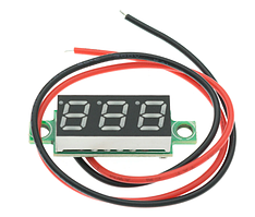 Цифровий мінівольтметр індикатор світлодіодний екран 23x15x8 мм, вимірювач постійної напруги 0-100 В