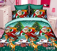 Двуспальный постельный комплект-Дед Мороз