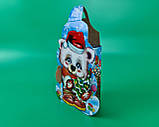 Новорічна Коробка для Цукерок(600гр)Медведик в рукавичках(1 шт)Новорічна упаковка для цукерок та подарунків, фото 2