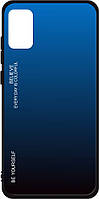 Стеклянный Чехол Samsung Galaxy A03s A037 (Glass Case) Синий