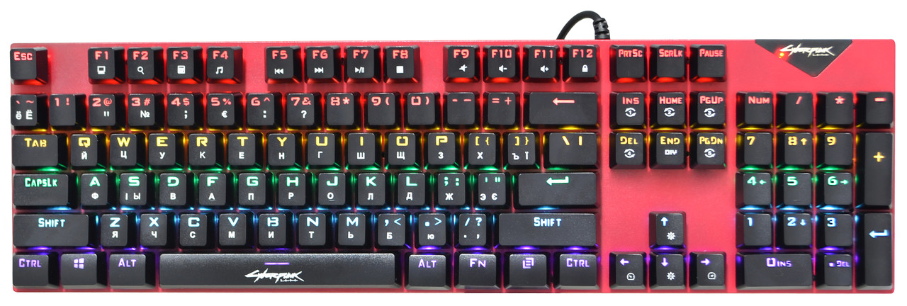 Механічна ігрова клавіатура Cyberpunk CP-110 з RGB-підсвіткою і металевою основою (96488)