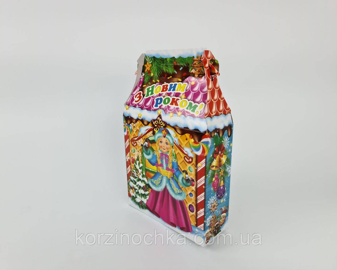 Новорічна Упаковка для Цукерок(700гр)Казковий будиночок(1 шт)