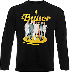 Футболка з довгим рукавом BTS - Bangtan Boys - Beyond The Scene - Butter - Members (чорна)