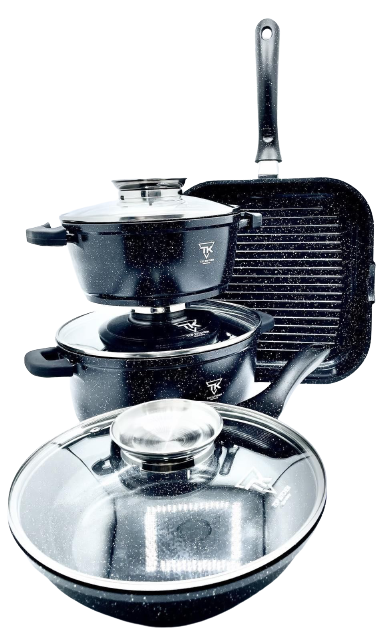 Набір каструль з мармуровим покриттям з кришками 6 предметів Top Kitchen TK00033 Np, фото 1