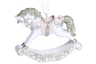 Ялинкова прикраса Символ року 2026 Конячка-гойдалка 7.5см