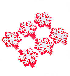 Маленькі прищіпки для фото "Сніжинки" (6 шт)