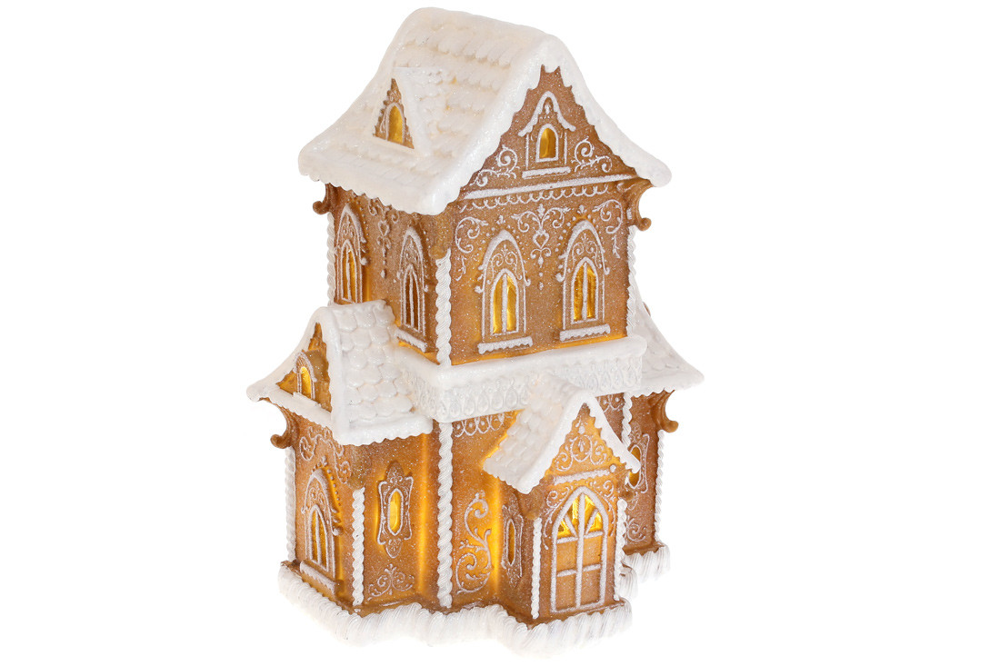 Декоративна фігура Пряничний Будинок з LED підсвічуванням, 36,5см, фото 1