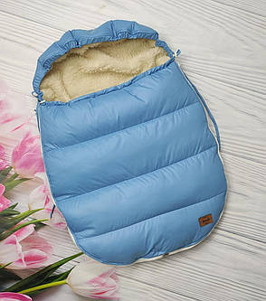 Зимовий конверт-чохол на овчині в коляску, чохол на люльку, конверт на санки / спальник в коляску, фото 2