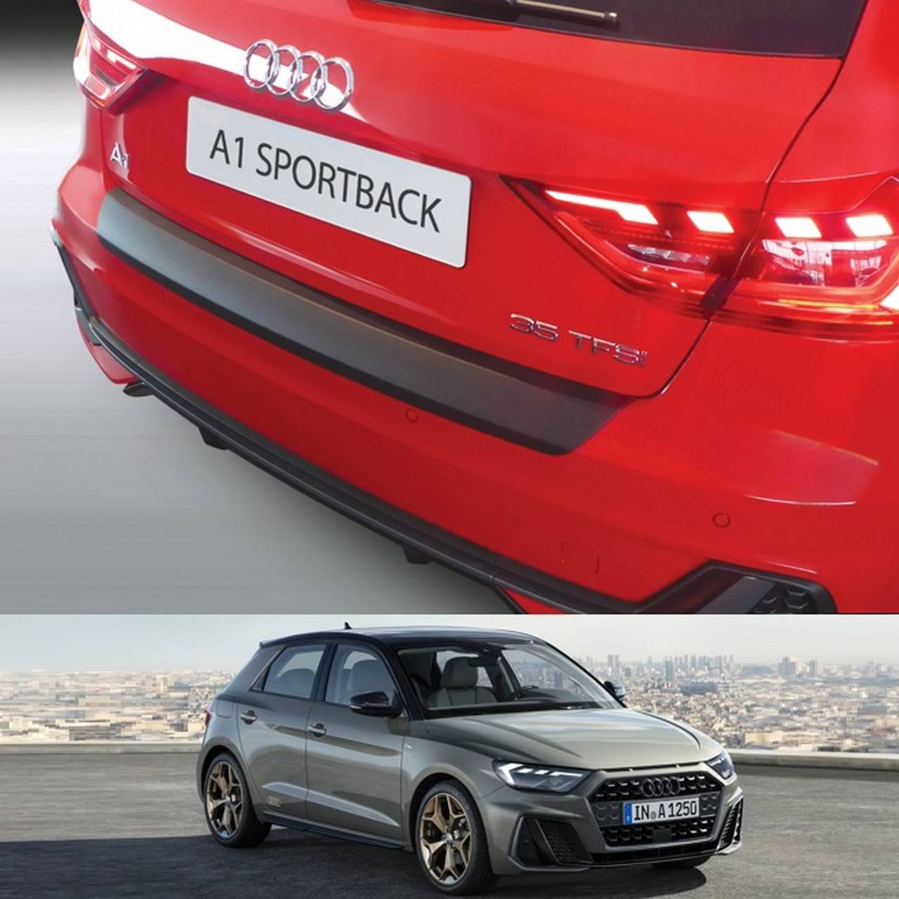 Пластикова захисна накладка на задній бампер для Audi A1 Sportback 11.2018+