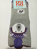 Дитячі шкарпетки махрові + СИЛІКОН - Дюна р. 18-20 (шкарпетки дитячі зимові махрові, Duna) 4113-2277-світло-сірий