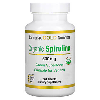 California Gold Nutrition Organic Spirulina 500 mg 240 кап (4384303854)