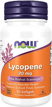 Now Foods Lycopene 20 mg 50 капсул (4384303861)