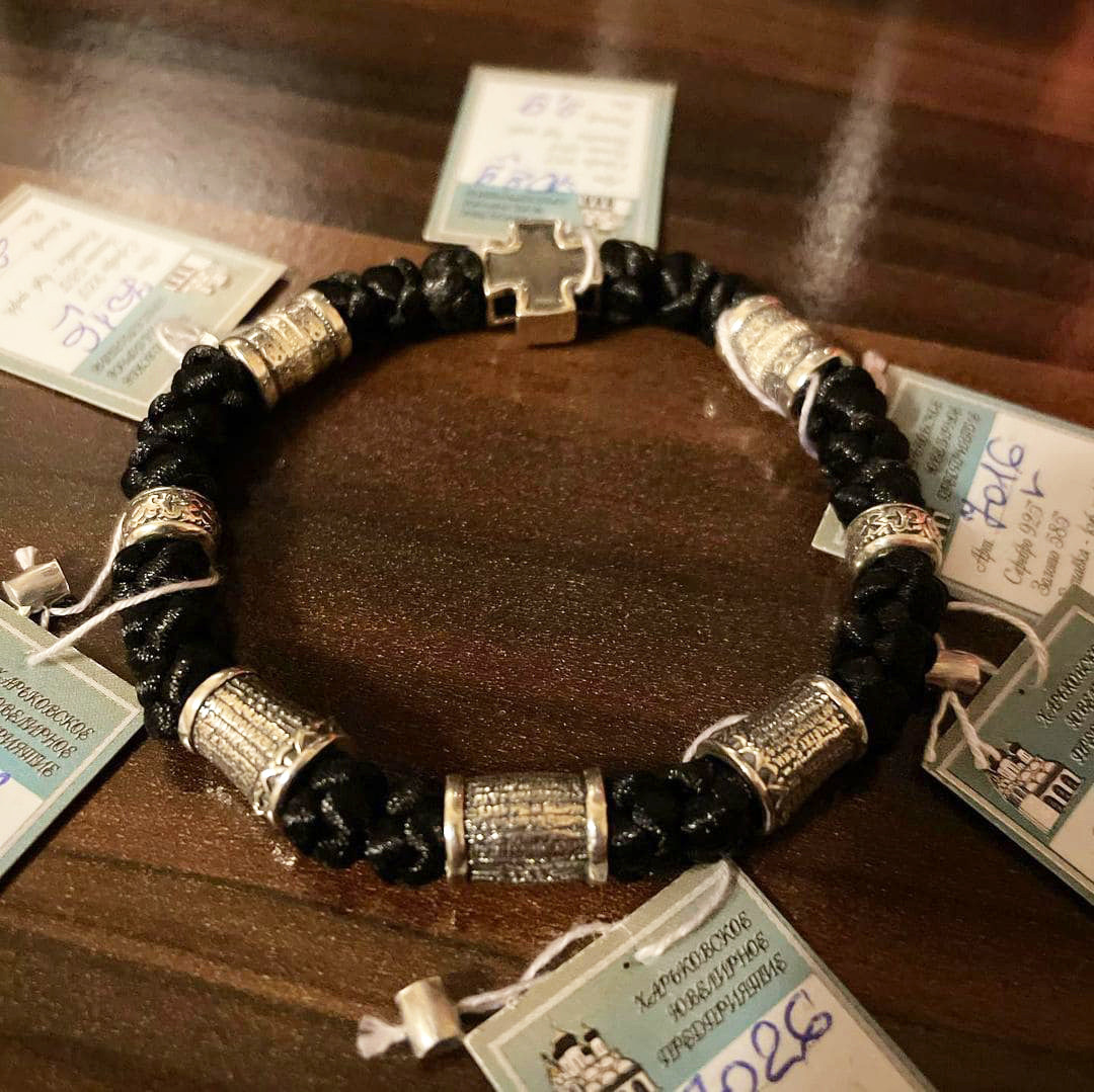 Чоловічі браслети ручної роботи зі сріблом, фото 1