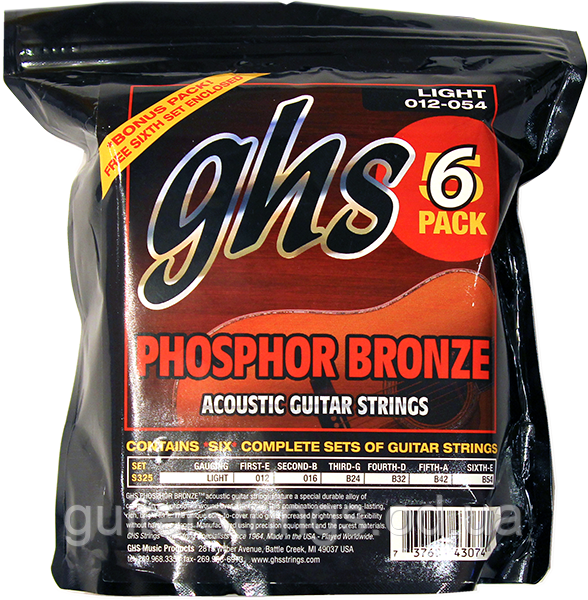 Струни GHS S325 Phosphor Bronze Light 12-54 1 Set