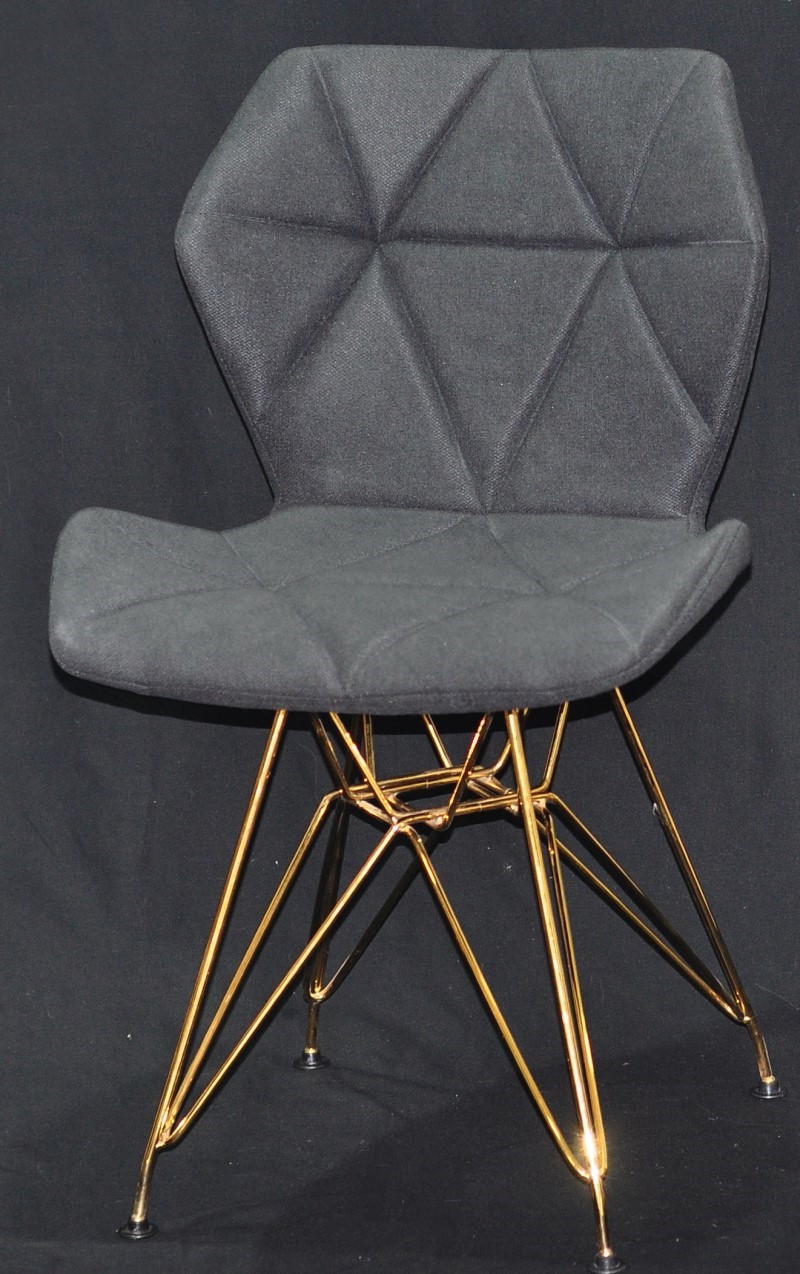 Стілець Greg GD-ML темно-сірий SH — 2 шеніл на золотих ніжках, дизайн Charles&Ray Eames