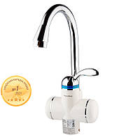 Кран-водонагрівач проточний AQUATICA LZ 3.0 кВт 0.4-5бар для кухні гусак вухо на гайці LZ-6B111W (9795103)
