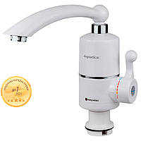 Кран-водонагрівач проточний AQUATICA NZ 3.0 кВт 0.4-5бар для кухні гусак прямий на гайці NZ-6B212W (9797122)