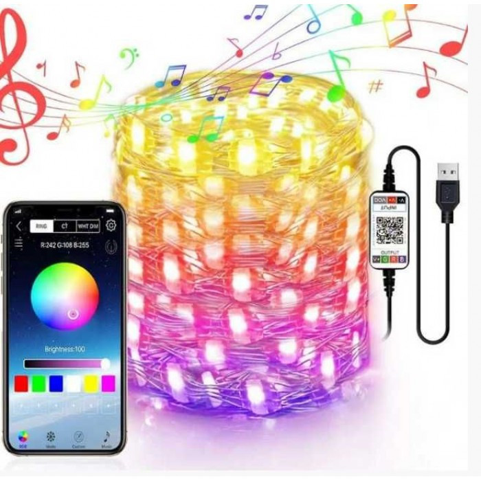 Led гірлянда з bluetooth і керуванням із телефона, 10 метрів