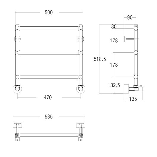 Класична сушарка для рушників 519х535 Margaroli Sole 440 - фото 4 - id-p1505212308