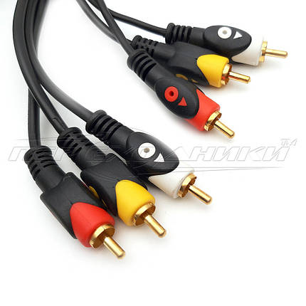 Кабель Аудіовідео 3RCA-3RCA композитний (добру якість +), 5 м, фото 1