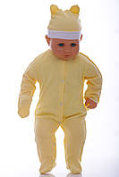 Человечек с шапкой и царапками интерлок Babykroha baby желтый