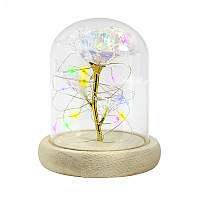 Go Троянда в скляній колбі 24К KY-1645 Кольорове світло з LED-підсвіткою світний подарунок для дівчини